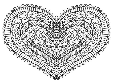 Adult coloring page heart images â browse photos vectors and video