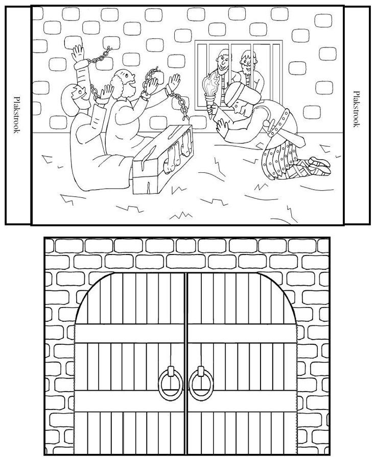 Paul and silas in jail coloring page bible coloring pages sunday school coloring pages bible crafts