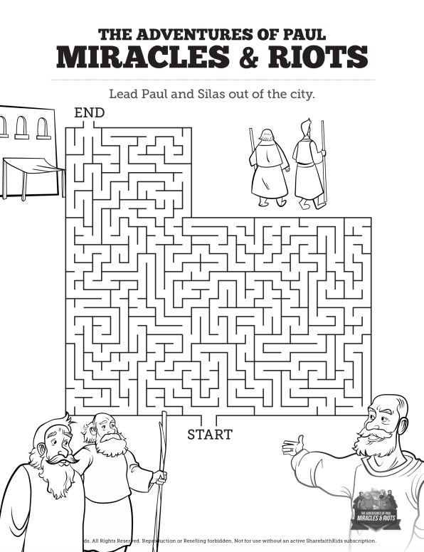 Acts miracles riots bible mazes clover media