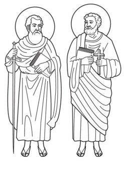 Saints peter paul coloring june by mrfitz tpt