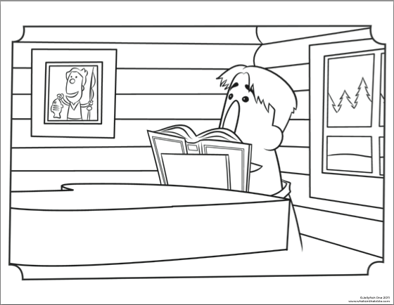 Christmas hymns with pastor paul coloring page