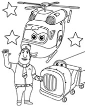 Super wings paul coloring page for kids
