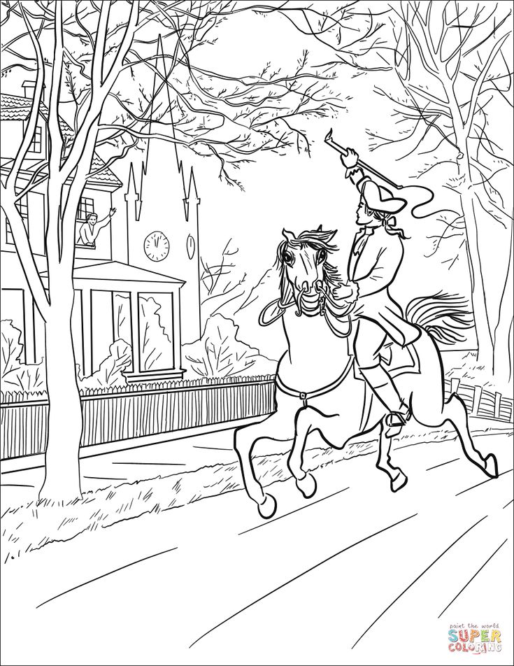 Paul reveres ride coloring page free printable coloring pages paul revere activities paul reveres ride art history lessons