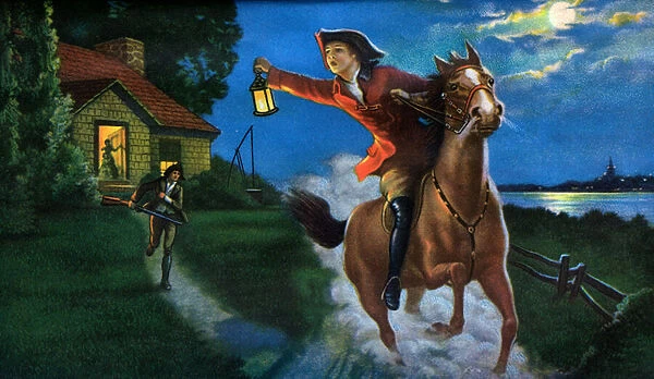 The midnight ride of paul revere screen print