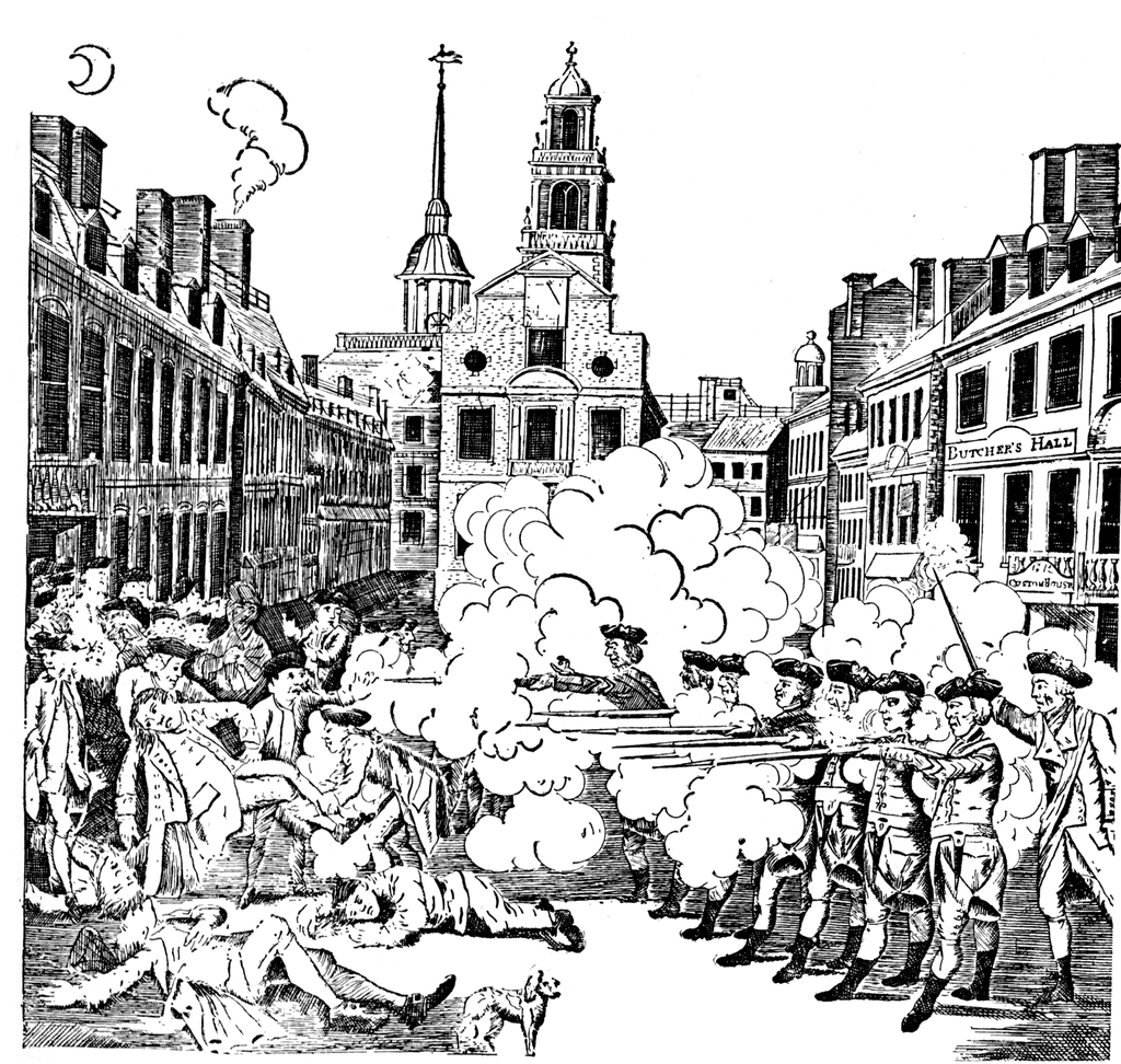Boston massacre by paul revere clipart