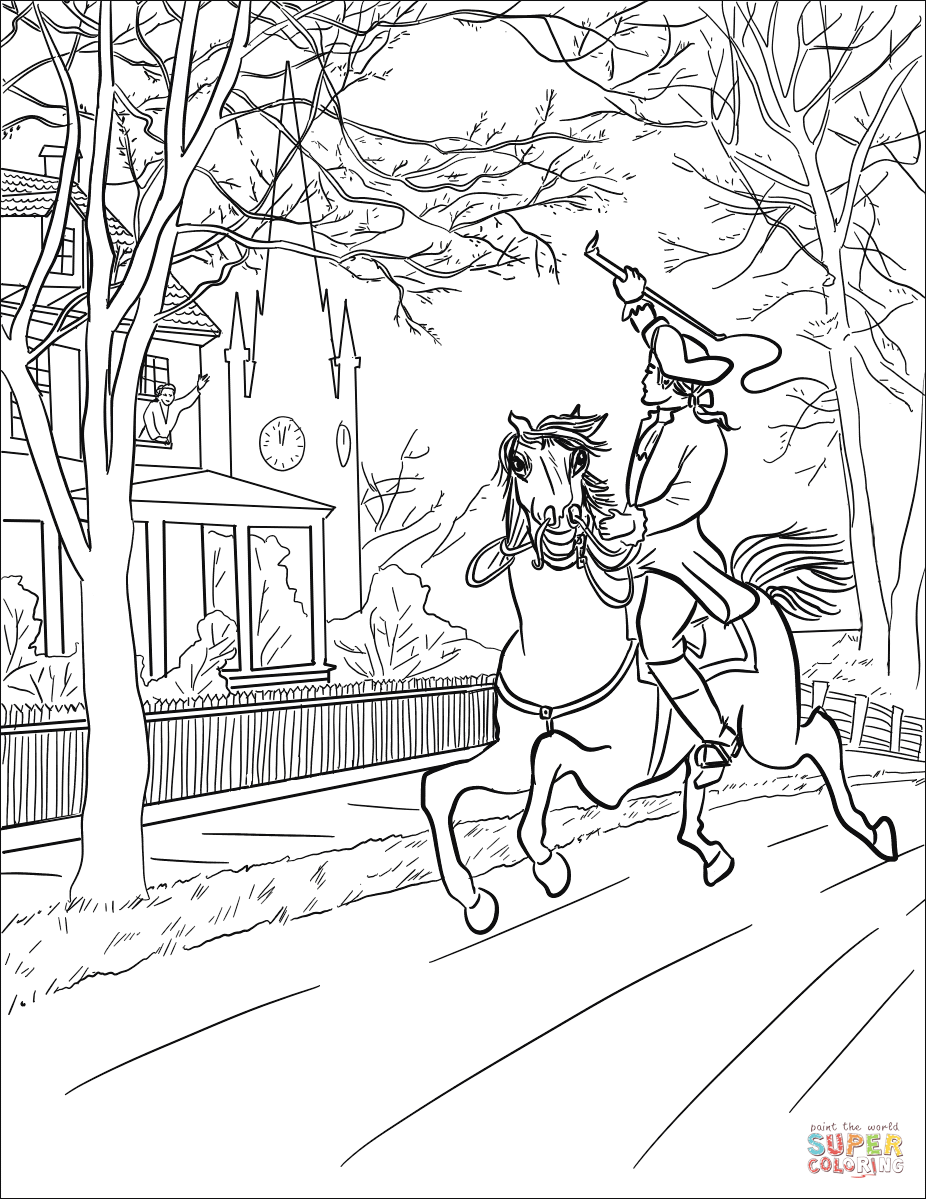 Paul reveres ride coloring page free printable coloring pages paul revere activities paul reveres ride art history lessons
