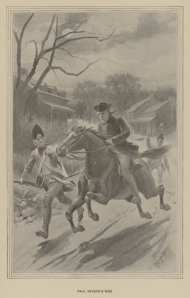 Paul reveres ride litho by j after steeple davis