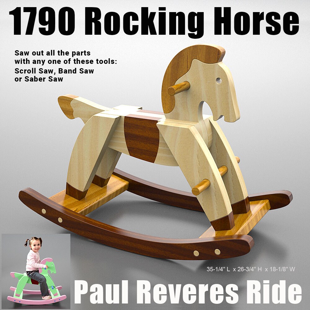 Rocking horse paul reveres ride wood toy plans patterns pdf download
