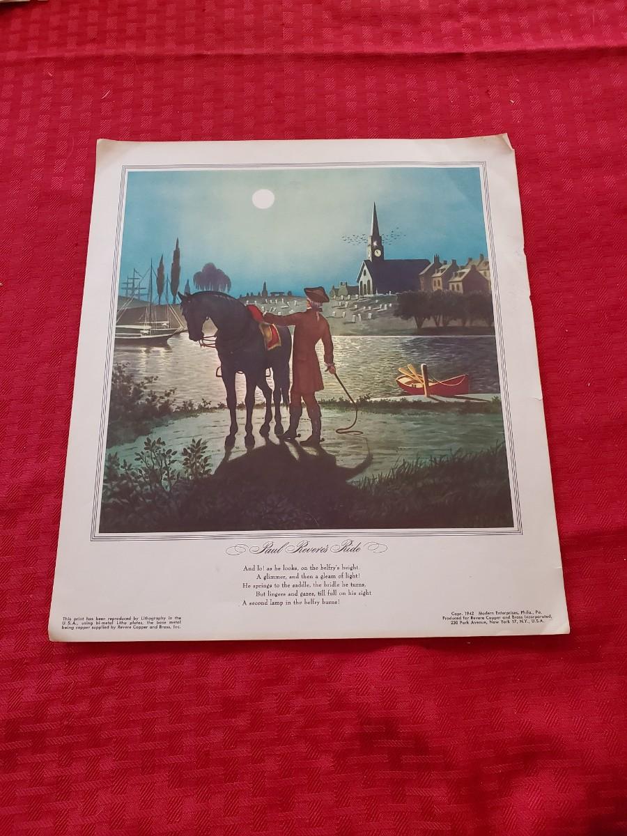Vintage paul revere lithographs