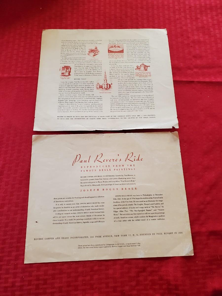 Vintage paul revere lithographs