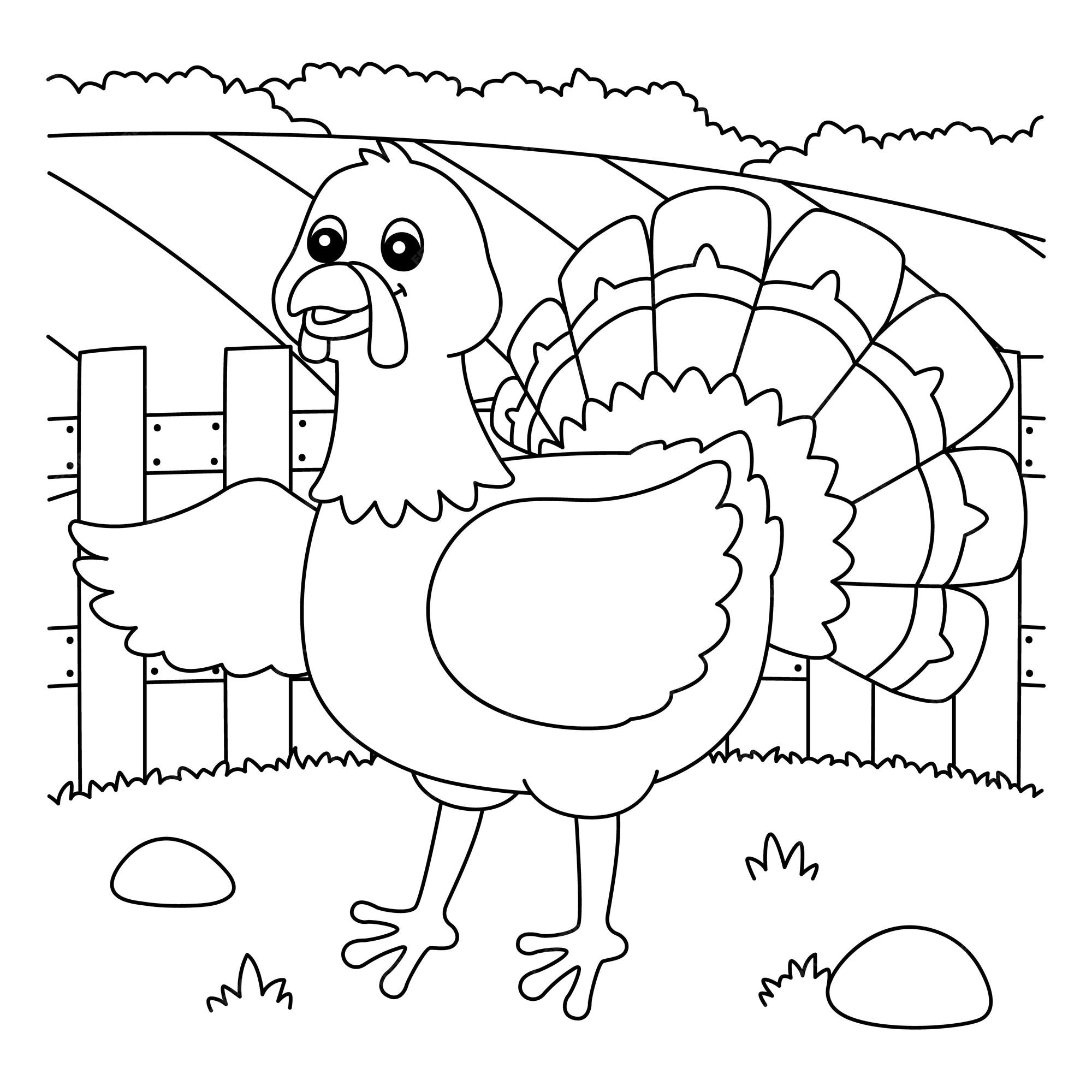 Pavo pãgina para colorear para niãos vector premium