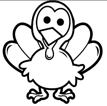 Drawing from turkeys coloring page