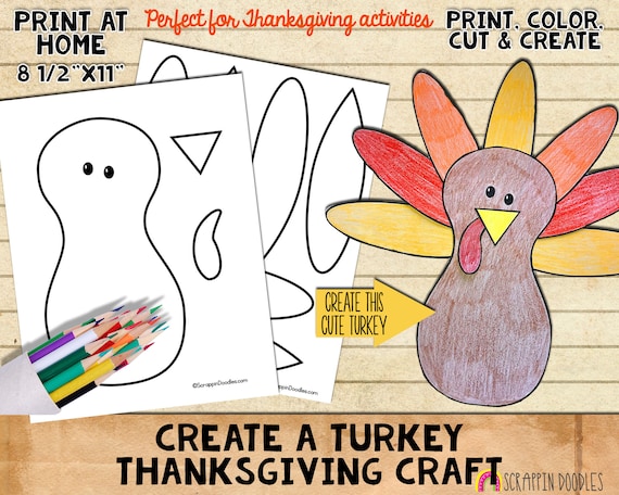 Manualidad de pavo de acciãn de gracias manualidad de papel de pavo imprimible pãgina para colorear de acciãn de gracias para niãos pdf imprimible