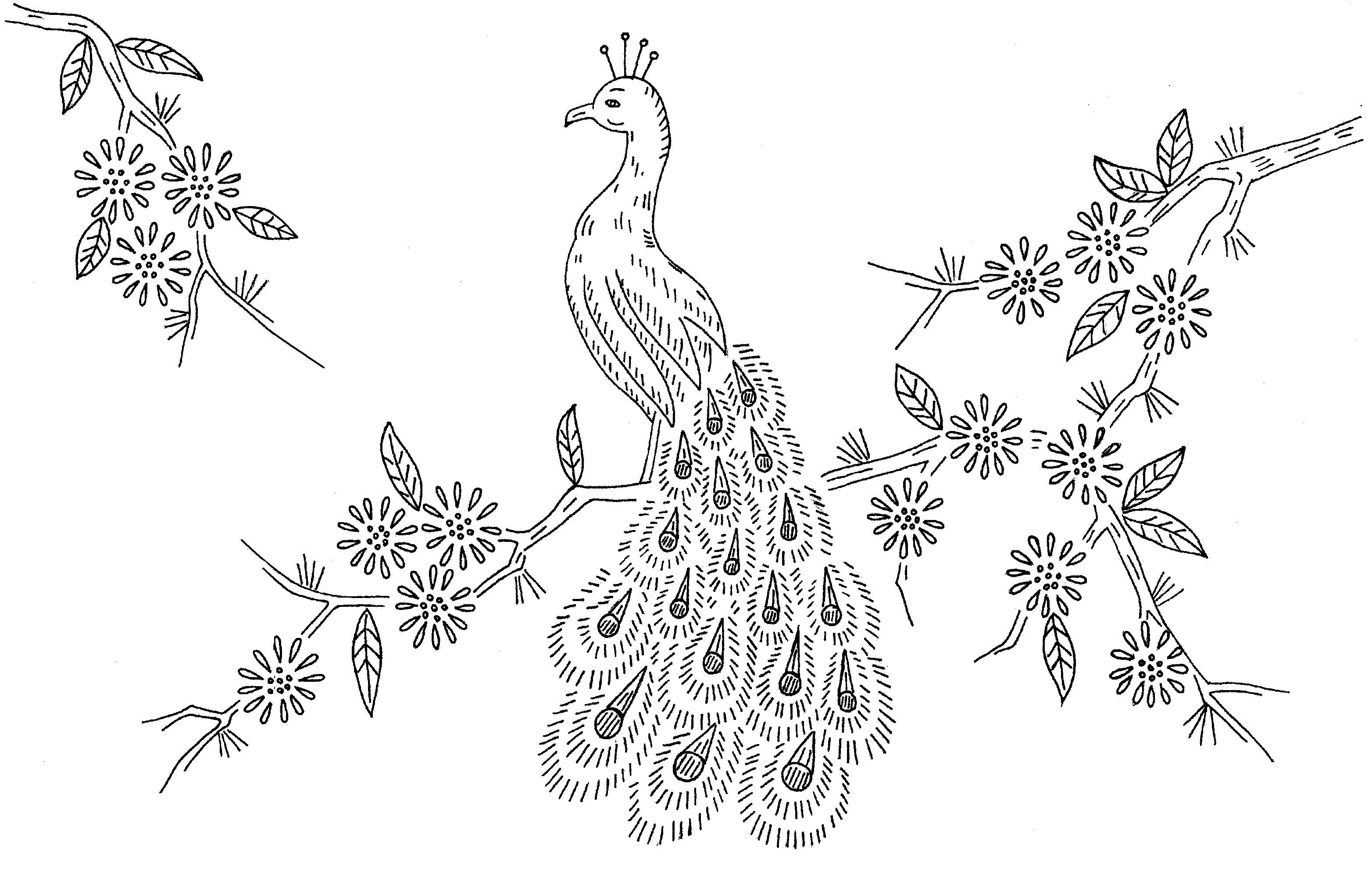 Peacock patroned de bordado a mano bordado mandalas patron de bordado