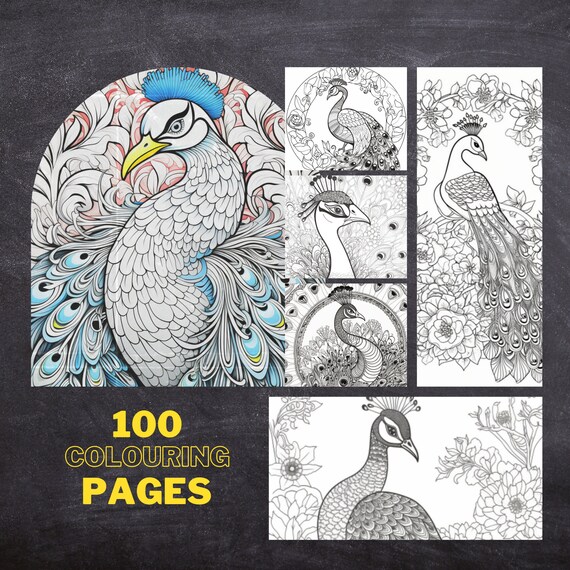 Pãginas para colorear de mandalas de pavo real patrones asombrosos libro para colorear para adultos de peaceful patterns uk pãginas imprimibles para colorear digitales