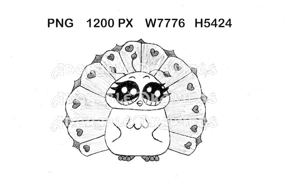 Adorable pavo real lindo animal dibujo dibujos animados mascota animal bebã amor dibujo adorable dibujo lindo archivo digital kawaii