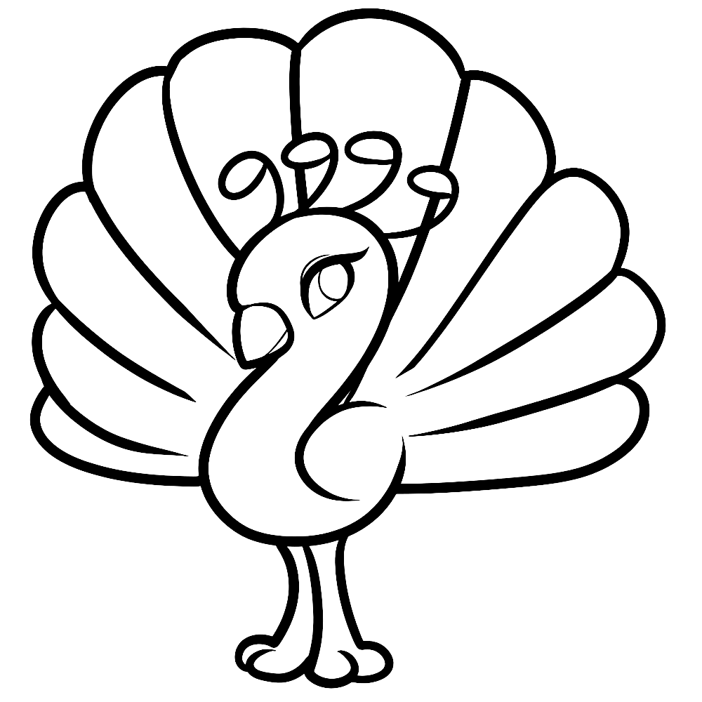 Leuk voor kids â pauw easy animal drawings peacock coloring pages cartoon drawings of animals