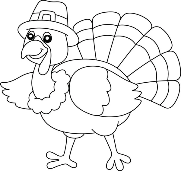 Thanksgiving turkey pilgrim hat coloring page vector de stock por yayimages