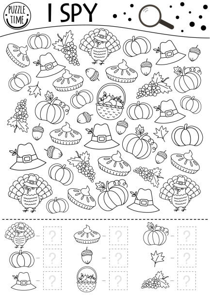 Thanksgiving coloring page stock illustrations royalty