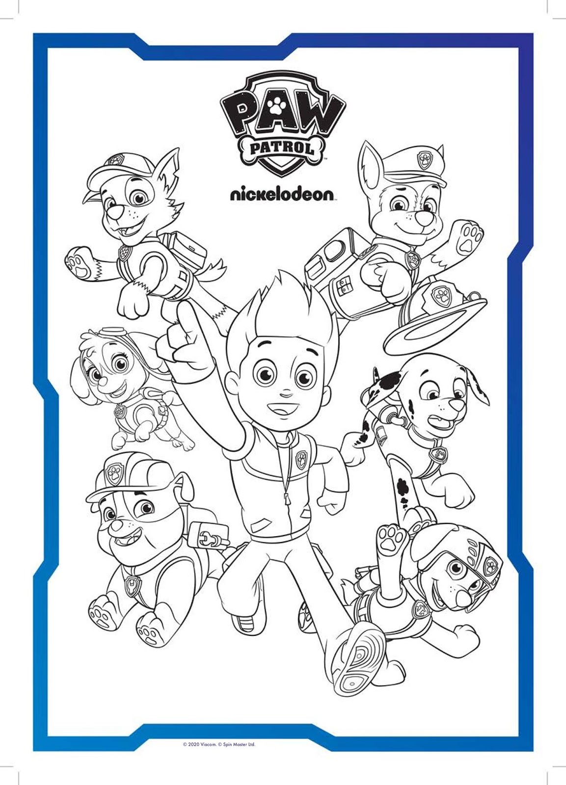 Paw patrol coloring in sheets nick jr color