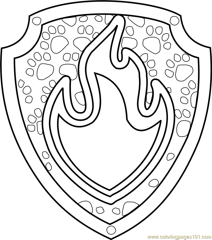 Marshall badge coloring page for kids