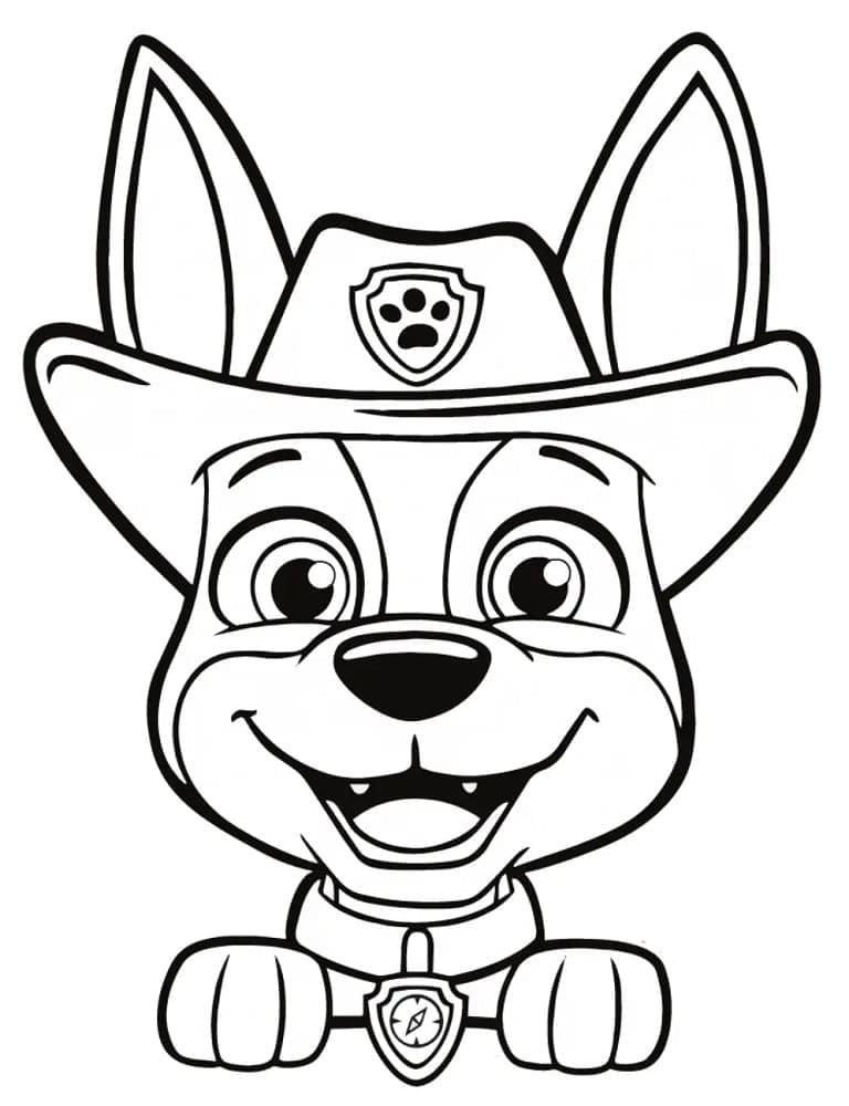 Tracker paw patrol badge coloring page
