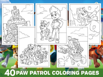 Paw patrol coloring pages for kids girls boys teens birthday school activity