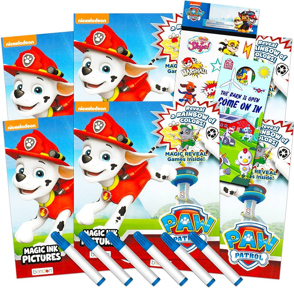 Nick shop paw patrol imagine ink coloring book set for boys toddlers pack of no mess coloring books with bonus stickers paw patrol party favors bundle books