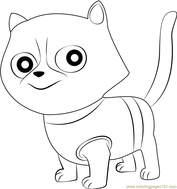 Cat rocky coloring page for kids