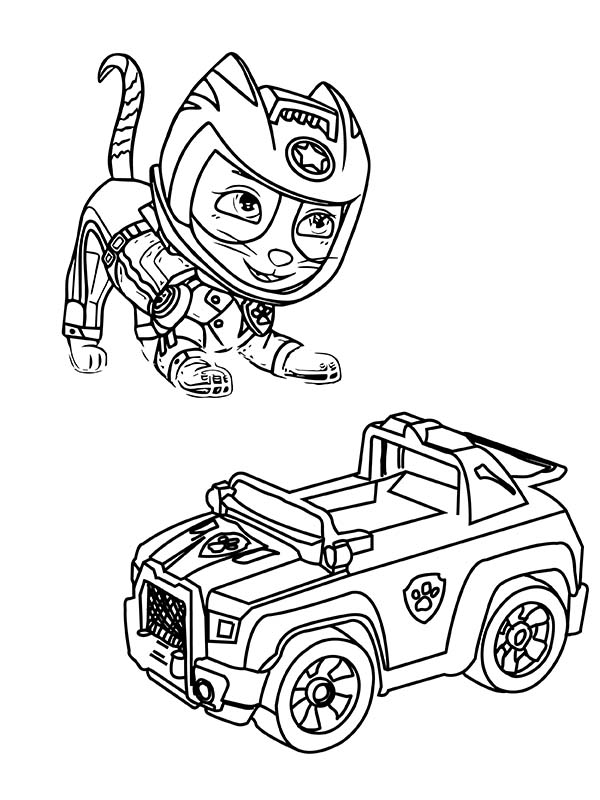 Wild cat and car free coloring page coloring page