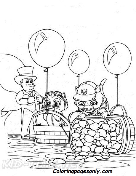 Kittens paw patrol coloring page