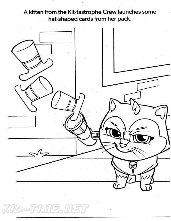 Humdinger and catastrophe kittens paw patrol coloring book page