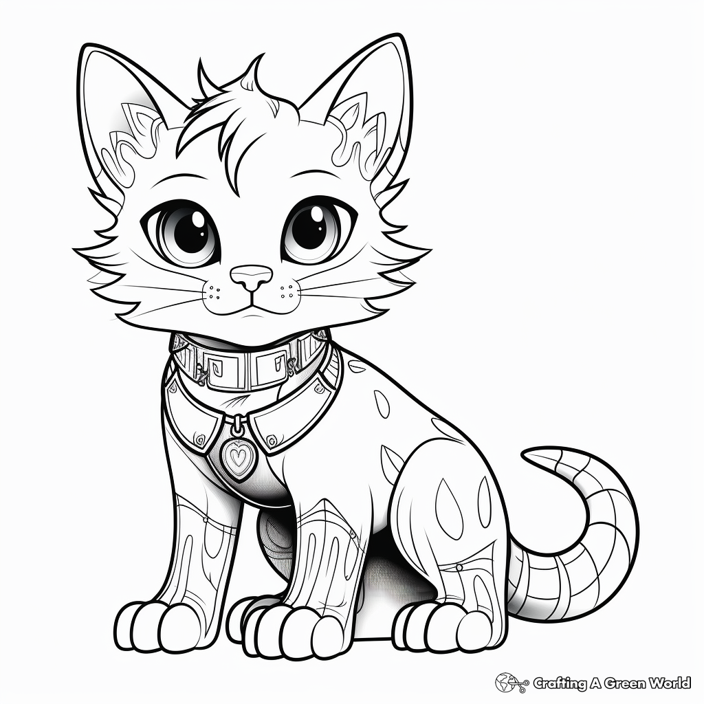 Cat kid coloring pages