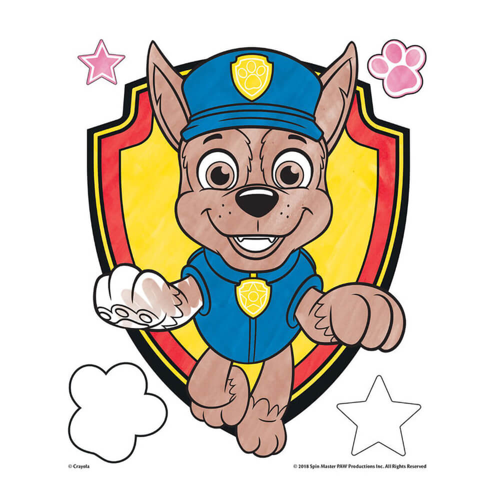 Crayola color wonder paw patrol coloring pages set