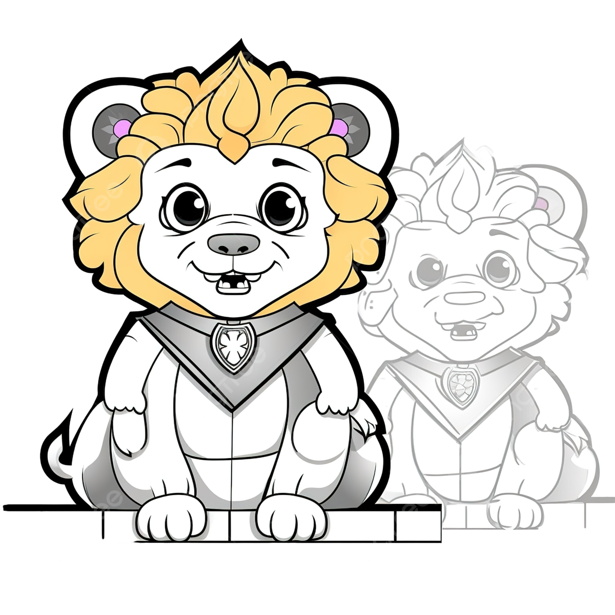 Coloring book for kids with a cute king lion character illustration color book cartoon sketch animal drawing png transparent image and clipart for free download