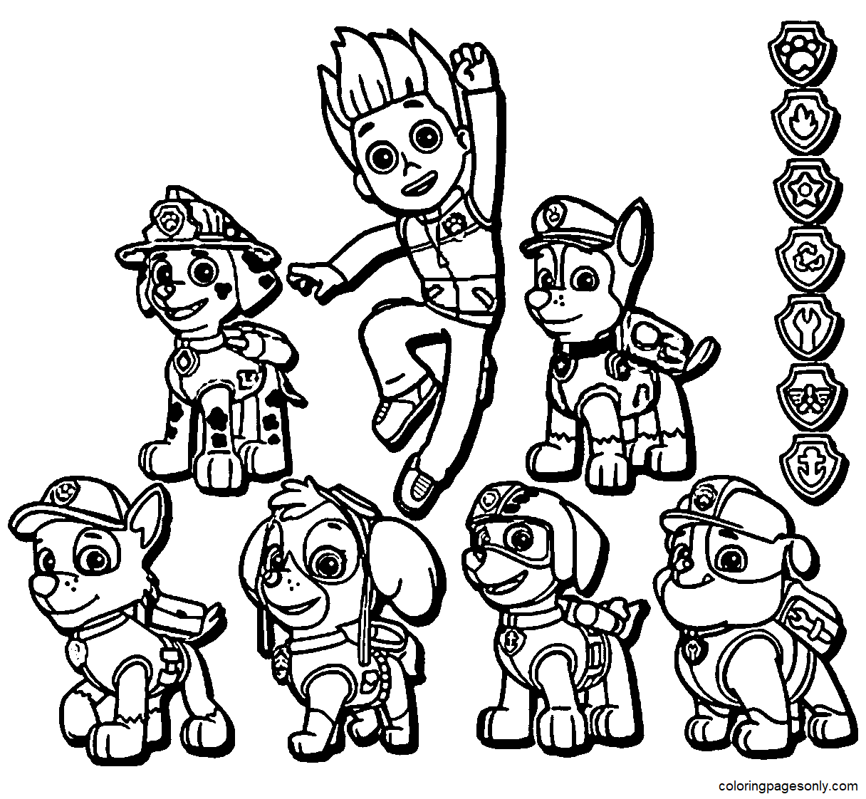 Ryder paw patrol coloring pages printable for free download