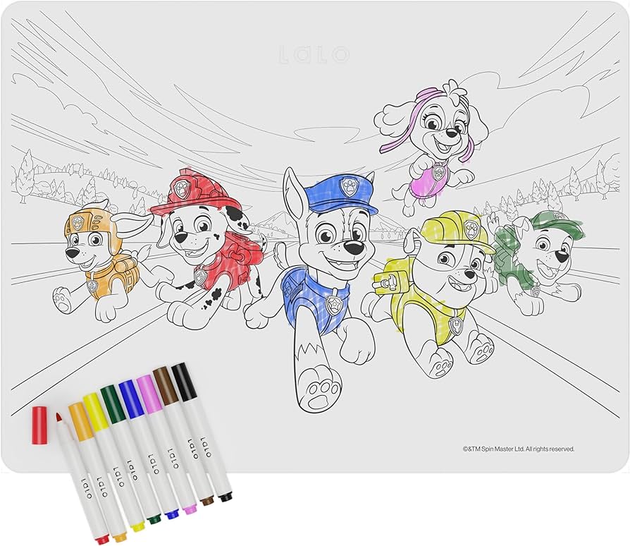 Lalo paw patrol reusable drawing mat with dry