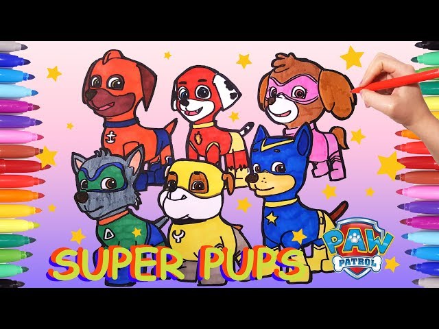 Super pups paw patrol coloring pages how to draw all paw patrol super pups for kids paw patrol
