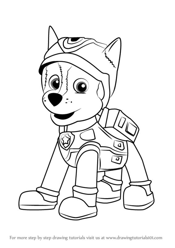 Step by step how to draw super spy chase from paw patrol drawingtutorials paw patrol coloring paw patrol coloring pages chase paw patrol