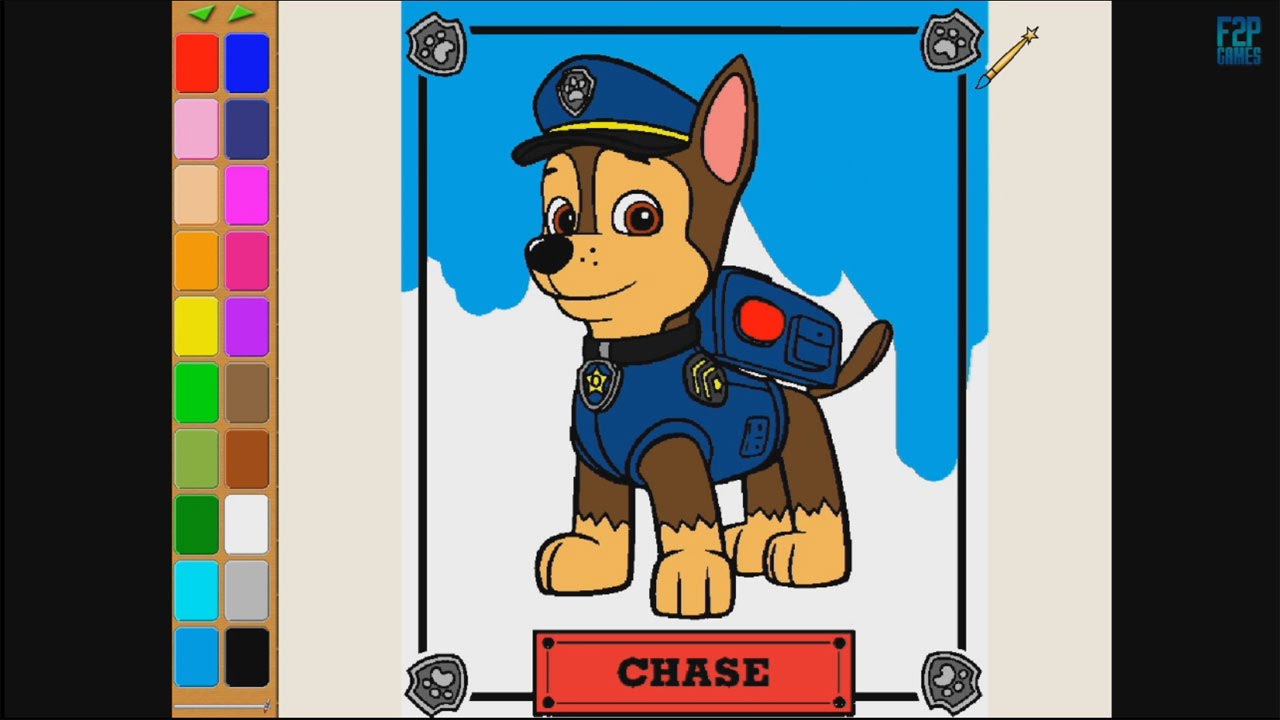 Paw patrol chase coloring pages for kids coloring gaes â paw patrol coloring book part