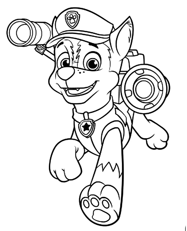 Chase paw patrol coloring page