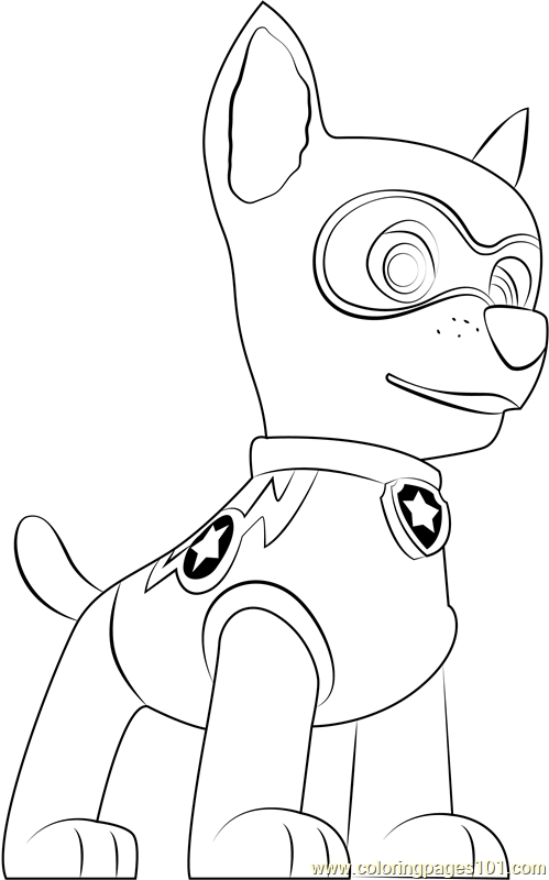 Super chase coloring page for kids