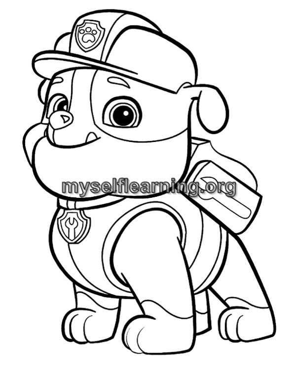 Paw patrol cartoons coloring sheet instant download