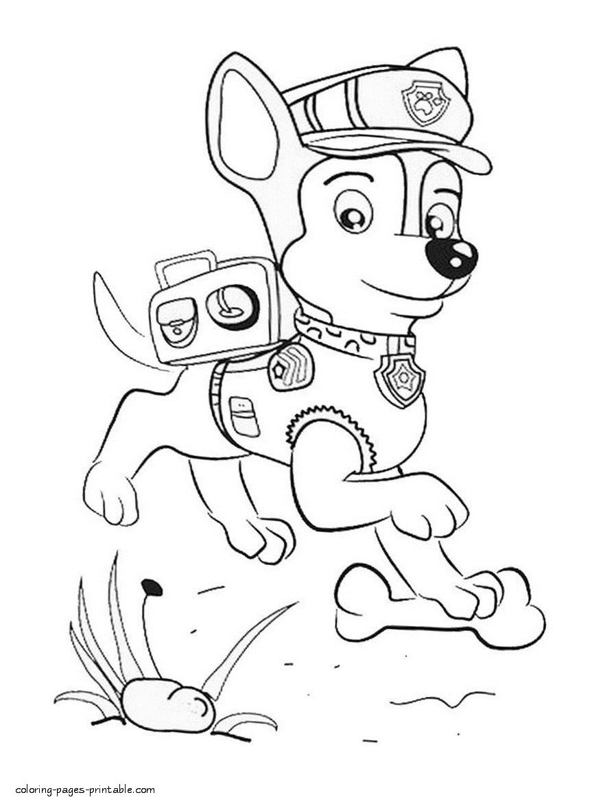 Free coloring pages paw patrol chase coloring