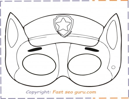 Print out paw patrol chase mask