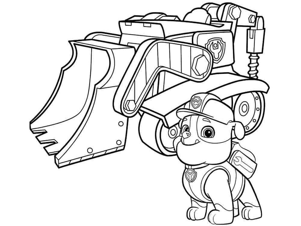 Free rubble paw patrol coloring page
