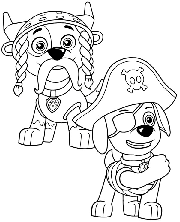 Cartoon coloring pages paw patrol