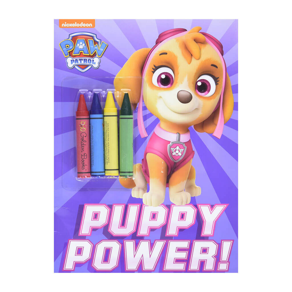 Puppy power coloring book with crayons