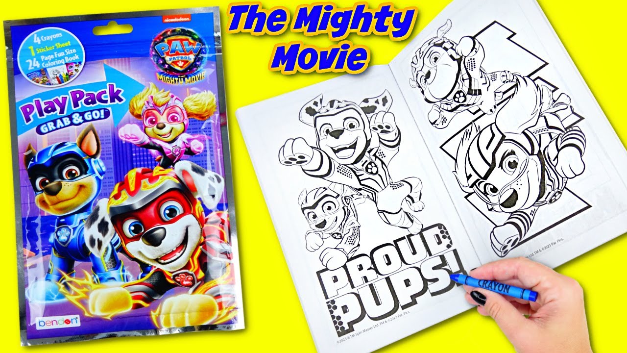 Paw patrol the mighty movie play pack coloring and games