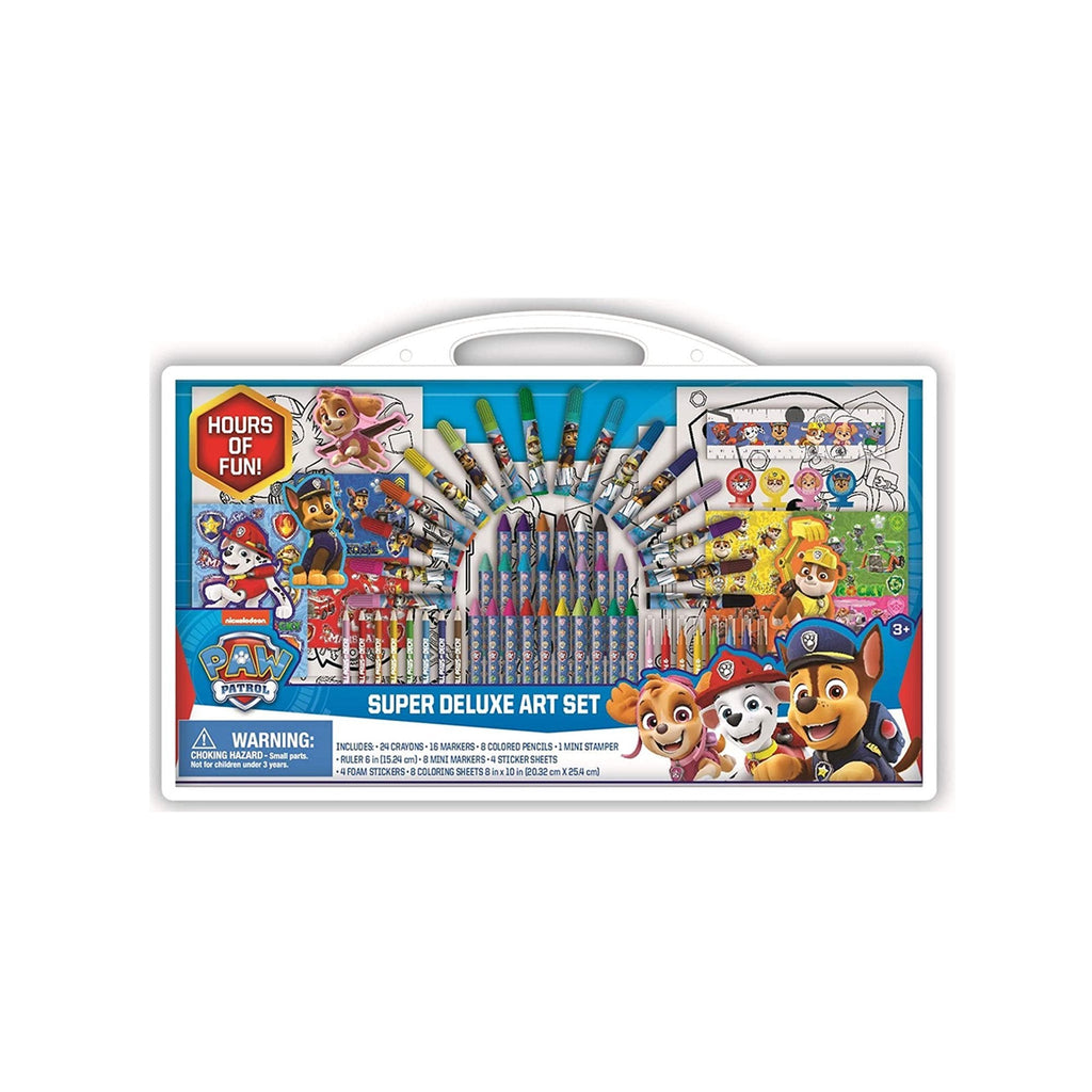 Paw patrol super deluxe art supplies set with coloring pages stampers â